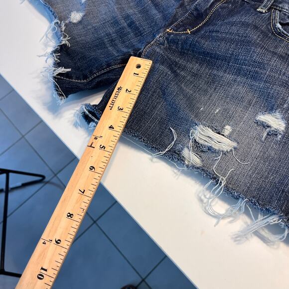 Abercrombie & Fitch Cotton Distressed Denim Shorts Size 10 - Picture 7 of 8